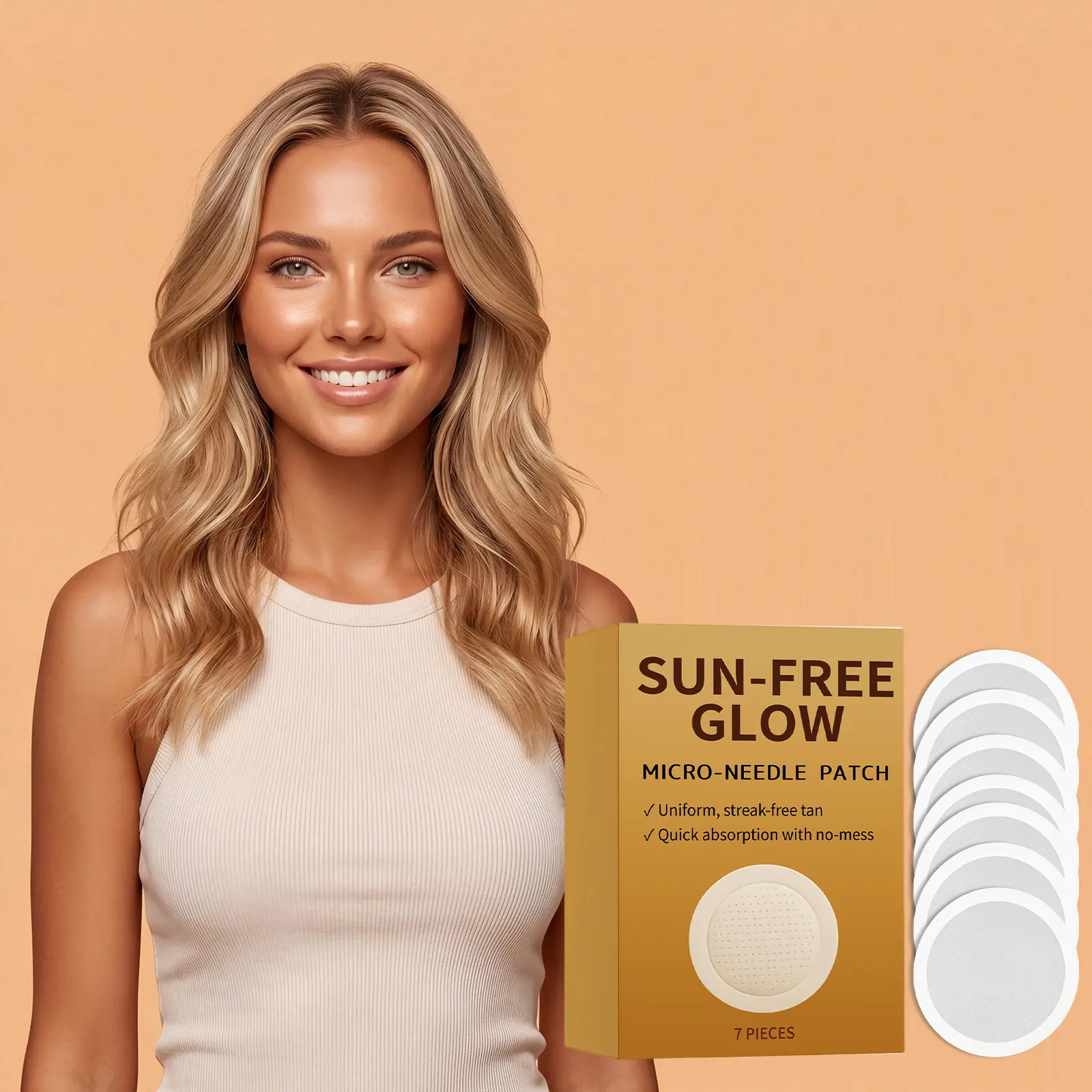 Tanning Care Microneedle Patch Even Skin Tone Natural Tanning Gentle Care Skin Nourishing Microneedle Patch