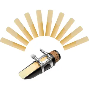 New Bee 10 Bb Clarinet Reeds, Plastic Box, Fine Tip, Unfiled Cut, Easy to Play, Suitable for Bands, Beginners, Professionals, Strength 2.0-3.5