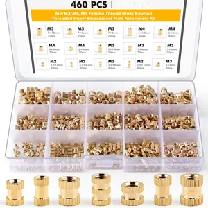 460 count Threaded Inserts for Plastic M2 M3 M4 M5 Heat Set Insert Metric Brass Knurled Nuts Insert by Heat into  Printing Components