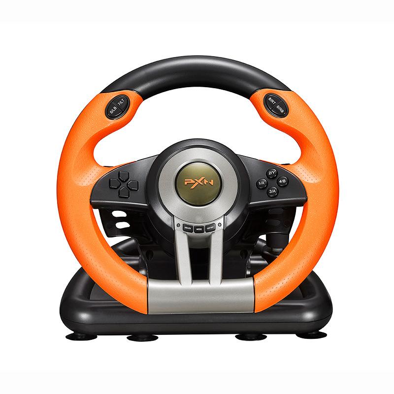 Ultimate Racing Experience!PXN-V3PRO Steering Wheel, Multi-System Support + One-Click Mode Switch, Dual Vibration + Stable Mount Set Complete