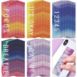 50 Pieces Anxiety Sensory Stickers for Anxiety Relief Calm Textured Mental Health Stickers Breathing Fidget Relief Strips for ADHD Teen Adult Office Classroom Desk Stress Classic Style