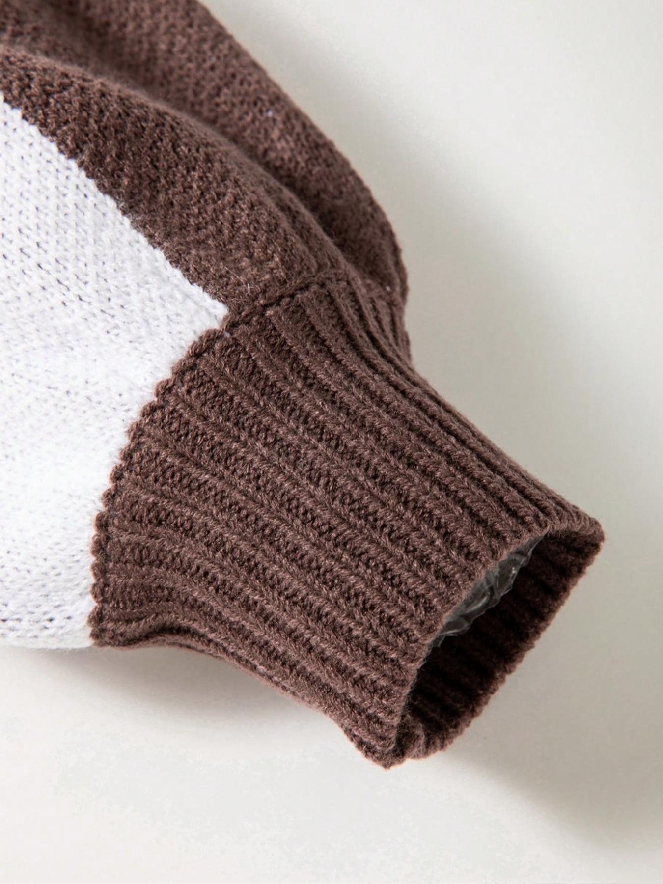 Plus Size Plaid Drop-Shoulder Knitted Sweater, Casual Long-Sleeve Knitwear Womenswear for Fall & Winter, Loose-Fitting Round Neck Pullover for Women