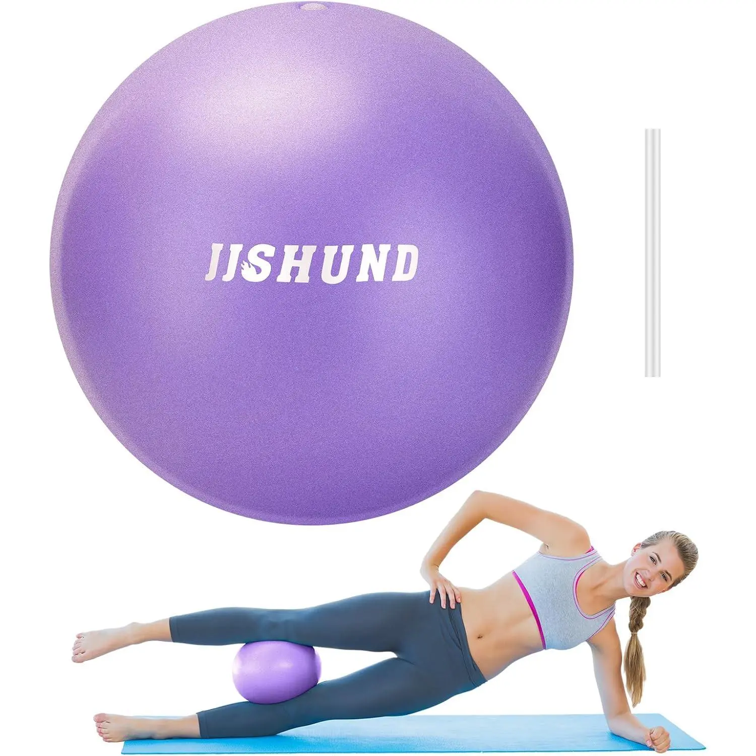 Pilates Ball, 9,8 Inch Small Exercise Mini Soft Workout Yoga Ball with Exercise Guide, for Home Gym Yoga, Pilates, Core Training, Workout, Balance, Stability