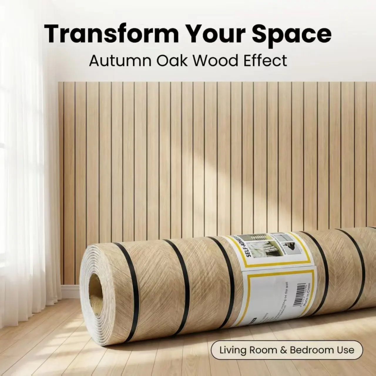 Self-Stick Wood Grain Wallpaper Roll, 40cm X 300cm Thick Grid Straight Line Texture, Easy Peel & Stick Modern Home Decor, Decorative Wallpaper, Self Adhesive Wallpaper, Peel And Stick Wallpaper Designs