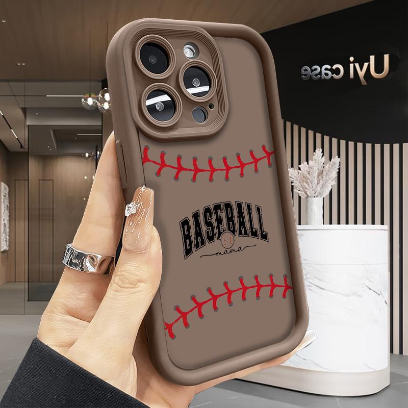 Baseball Soft Case for iPhone 17 Air 16 Pro Max 15 Plus 14 13 12 11 X XS Shockproof Drop Protection Rugged Durable Silicone Cover Anti-Scratch Festive Design