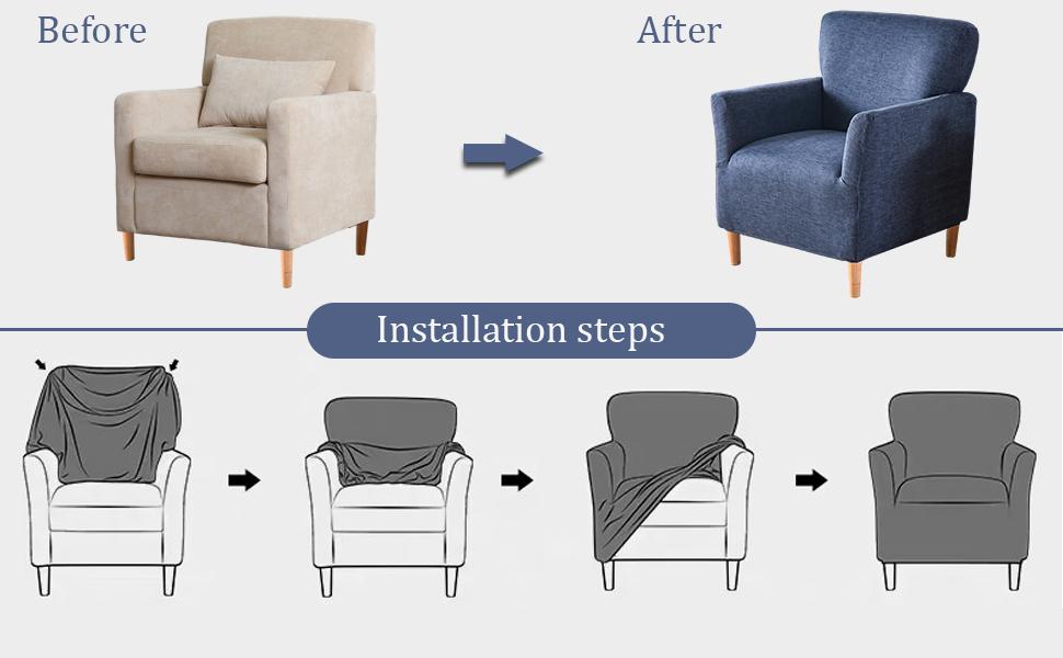 NILUOH Banquet Armchair Slipcover 1-Piece Stretch Chair Covers with Arms Printed Soft Accent Chair Cover Anti-Slip Arm Chair Covers Washable Chair Slipcovers for Living Room, 01