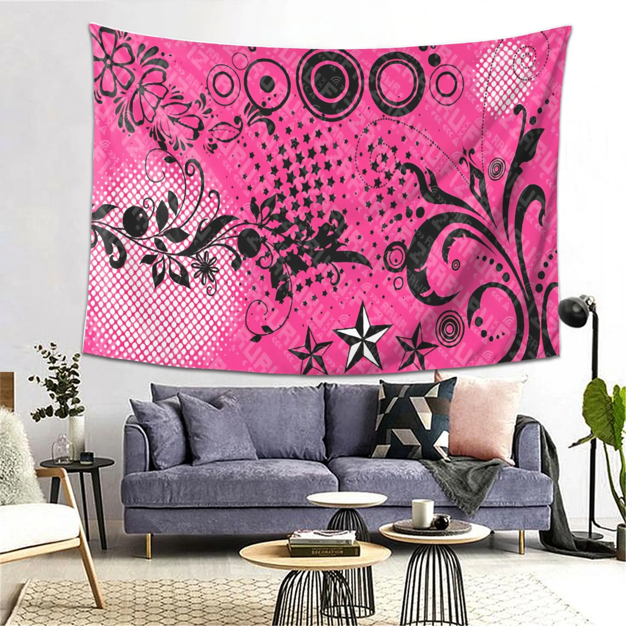 Frutiger Metro Tapestry, Living Room Bedroom Office Home Decoration Wall Tapestry, White Room Decoration, Party Decoration Wall Hanging, Suitable for Bedroom, Home, Party, Best Gift Choice