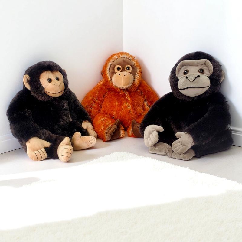 High Quality Gorilla Plush Toys Stuffed Lifelike Sitting Pose Monkey Orangutan Doll Warm Cuddly Children Companion Animal