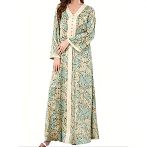 18ACTIVEKITArab women's clothing, Muslim women in Ramadan, Islamic printed abaya for Eid al Fitr, Türkiye robes, Moroccan robes, Abaya for Eid al Fitr, loose abaya, printed abaya
