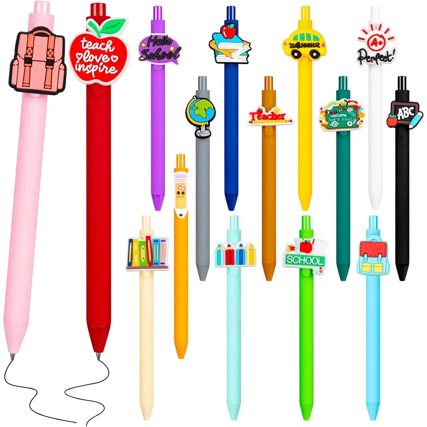 15 count Teacher Pens, Funny Cute Pen Black Ink Fine Point Smooth Writing Pens for Teachers, Cool Gifts Teacher Appreciation Ballpoint Pen Bulk for Students  to School Office Supplies