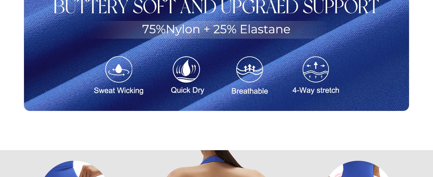 Women 2 Piece Workout Sets Halter Neck Padded Yoga Tank Tops High Waisted Biker Shorts with Pockets