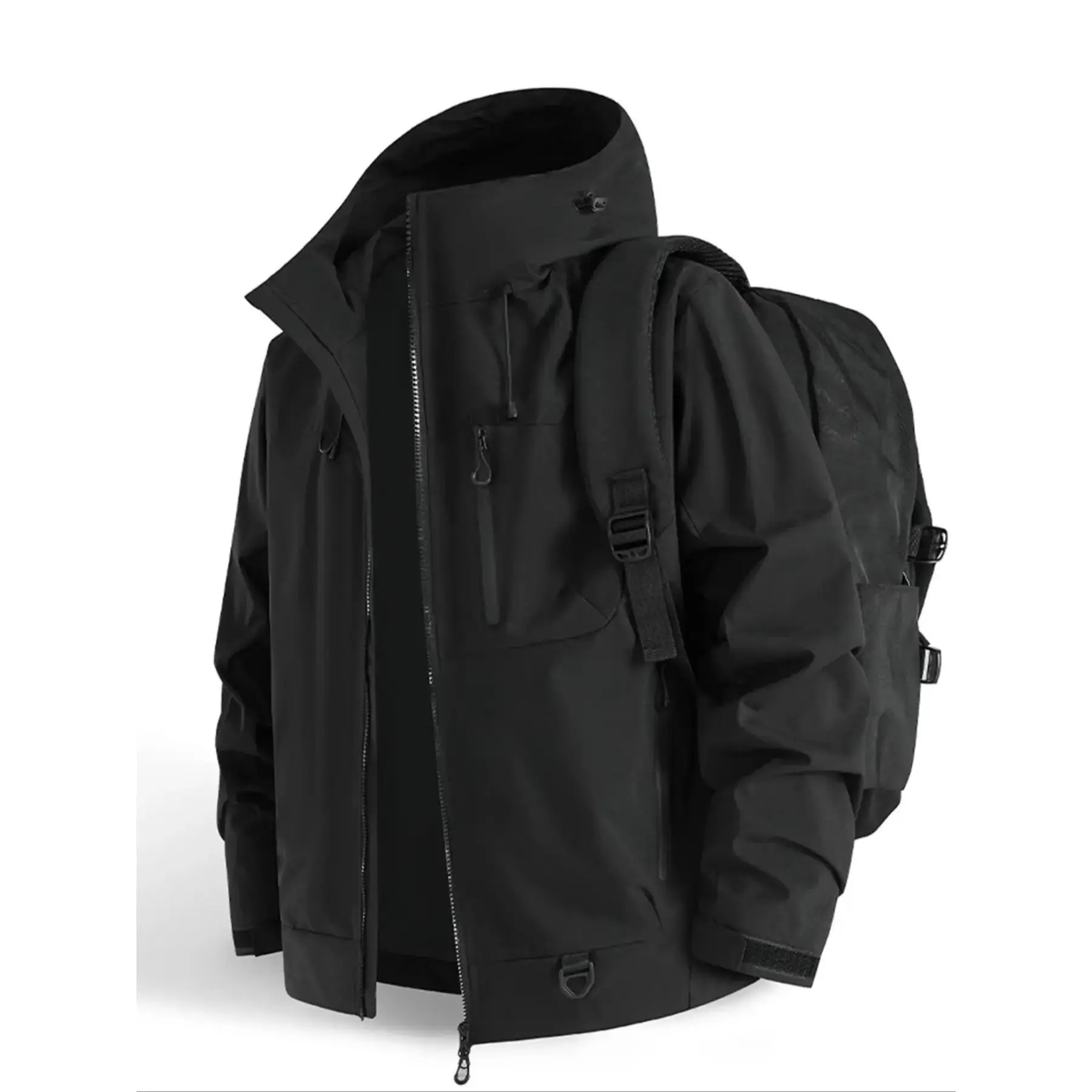 New Outdoor Hooded Couples' Mountain CiimbingJacket, Spring & Autumn Windproof WaterproofBreathable Stylish Plain Jacket, Hiking Jacket, Spring Sports Jacket