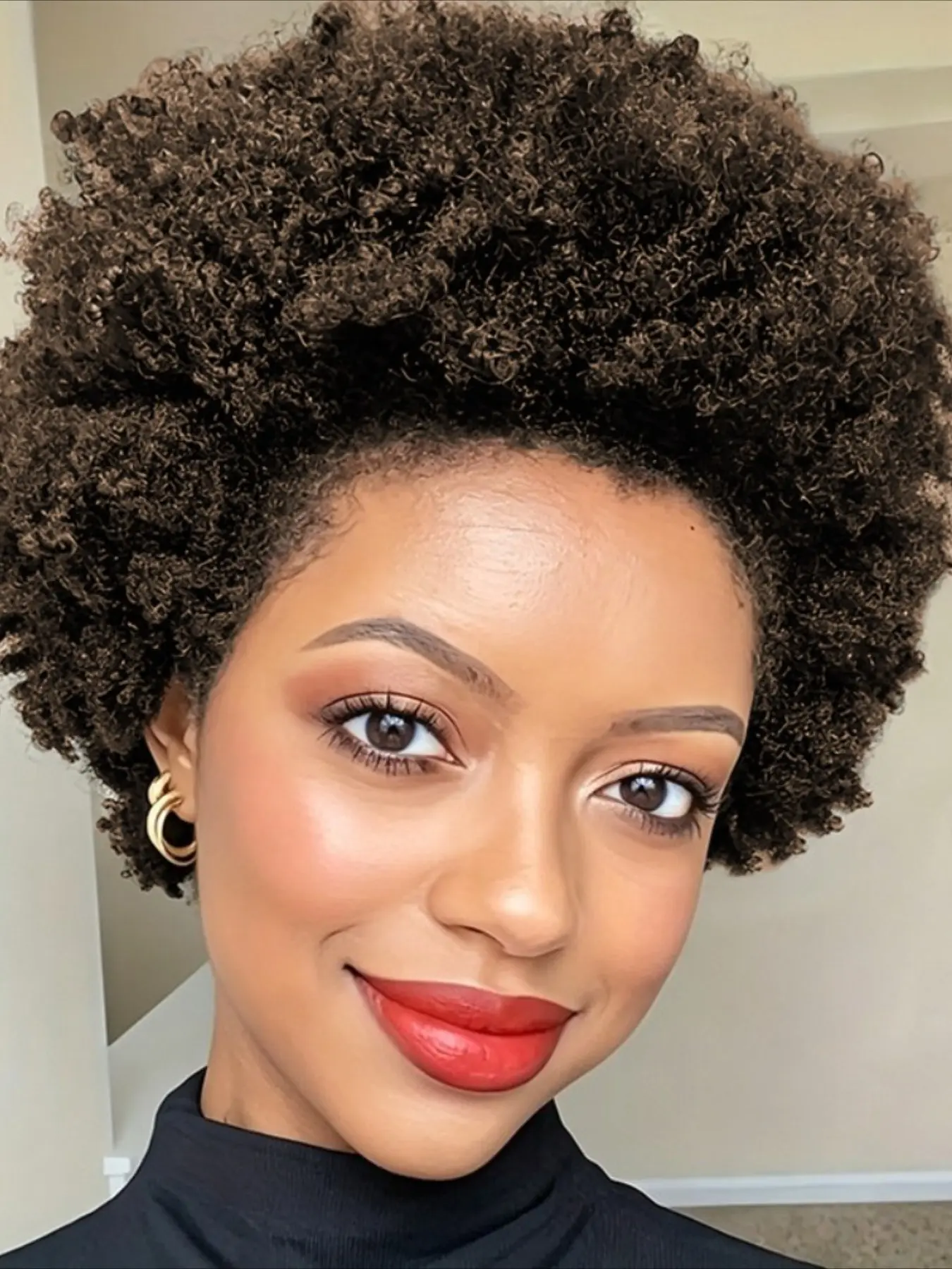 Afro Kinky Curly Wave Human Hair Wig for Women Pixie Cut Wig for Daily Party Use Wig Full Machine Made Wig 150% Density