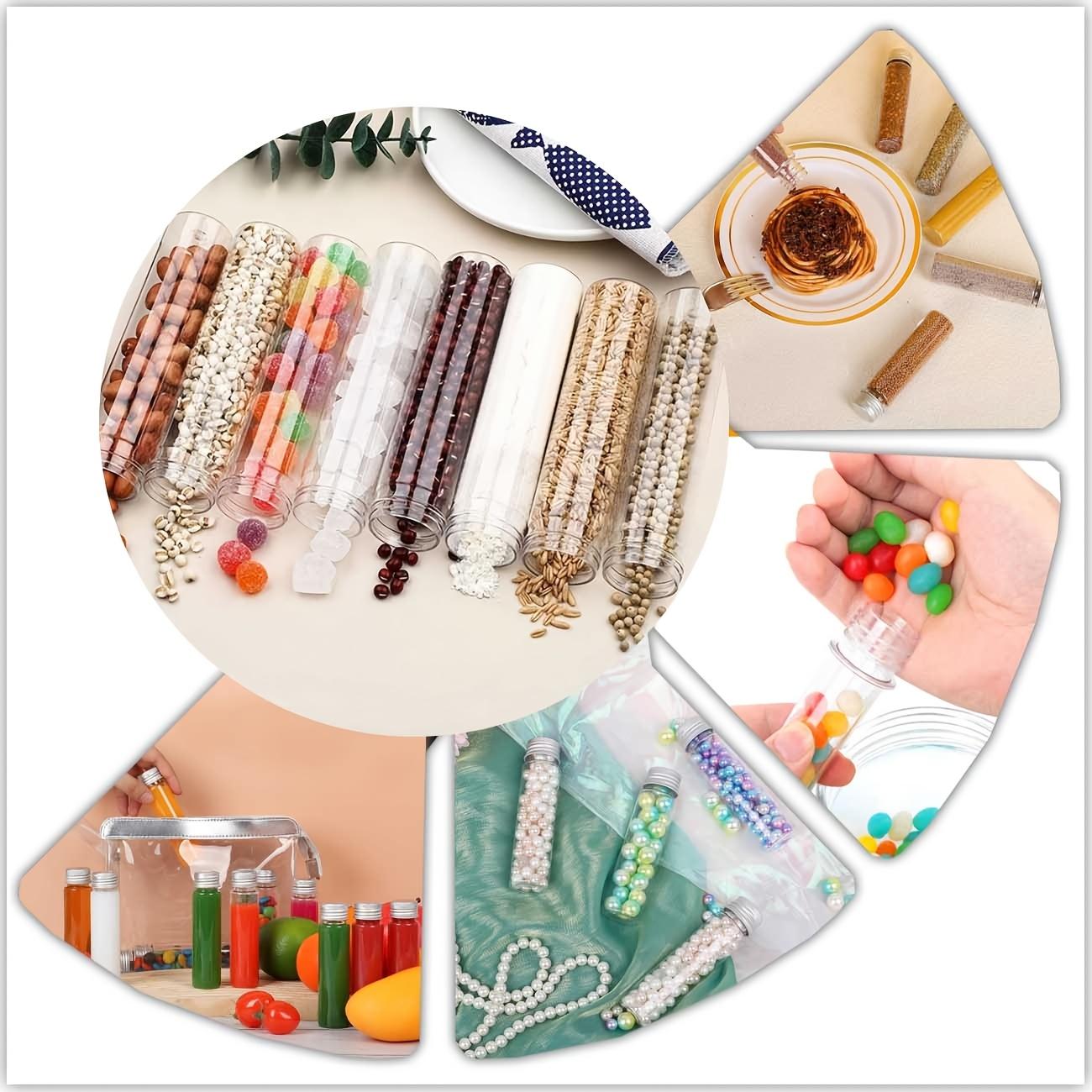 Candy Bottle Caps Plastic Test Tubes 50 Ml With Caps 30 Pack 30x104mm Clear Flat-Bottomed Test Tubes With Screw Lids Small Tubes With Caps Candy Tubes Bath Salt Containers Cool Stuff For Room Can used as a Candy jar at Home or for Travel