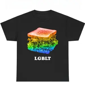 Funny LGBLT Meme Sandwich LGBTQ Pride Baguette T-Shirt – Rainbow LGBTQ+ Graphic Tee – Hilarious Gay Pride Gift for Queer, Bi, Lesbian, Trans Vintage