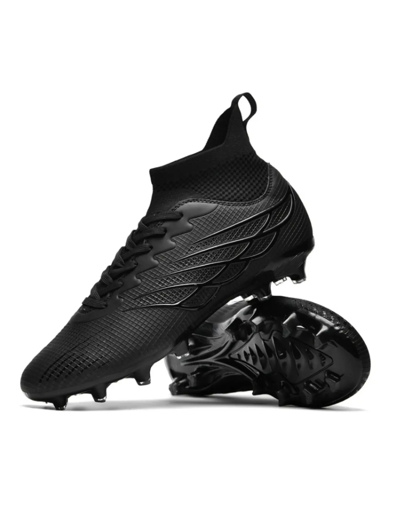 Men's High-Top Soccer Shoes, Ag Studs, Anti-Slip Breathable Design, Durable Tpu Sole, Ideal for Training, Running, Outdoor Use, Soccer Cleats