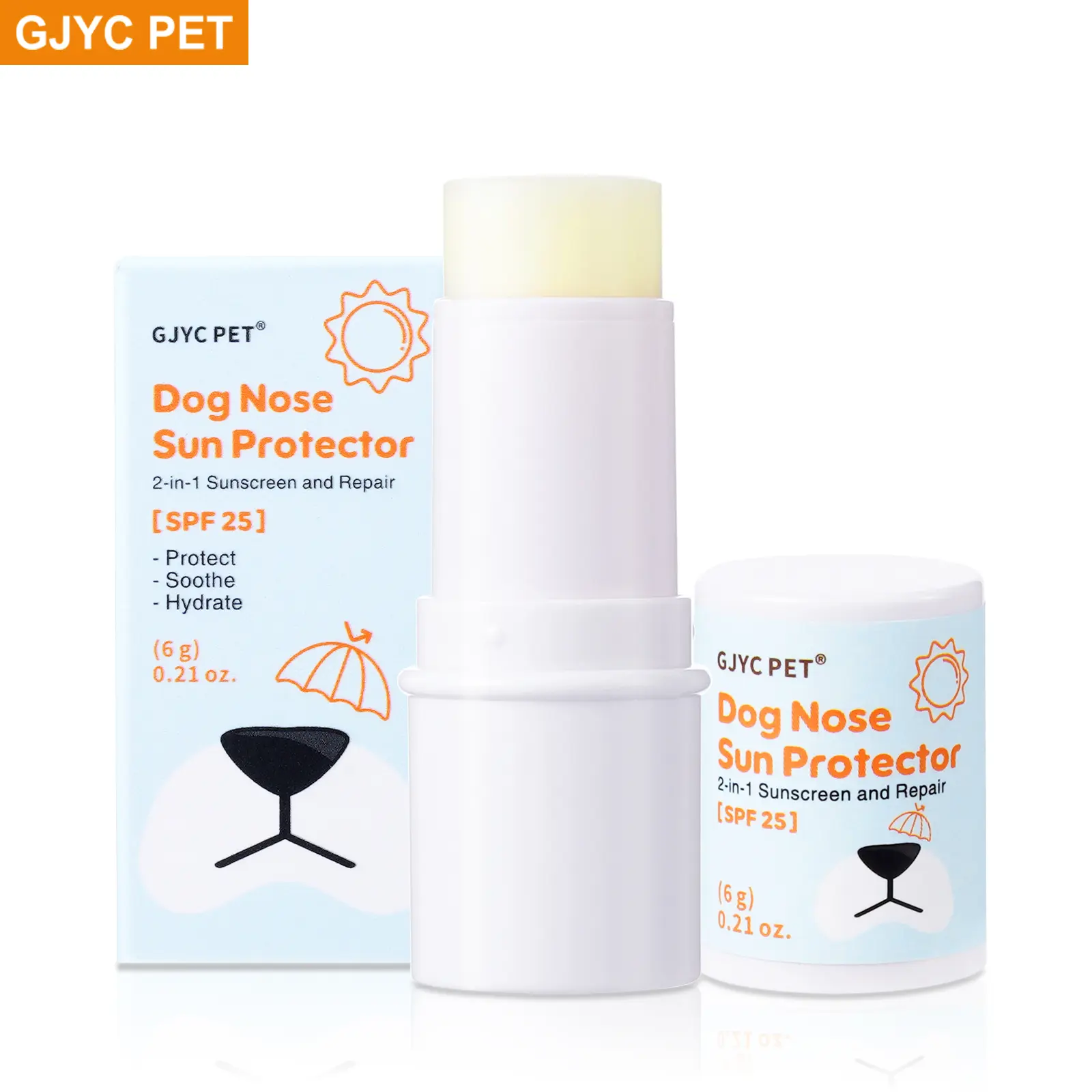 Dog Nose Sunscreen Balm SPF 25 – Natural, Lick-Safe Sun Protection with Shea Butter & Sea Buckthorn – Moisturizes & Shields Sensitive Noses – Fragrance-Free
