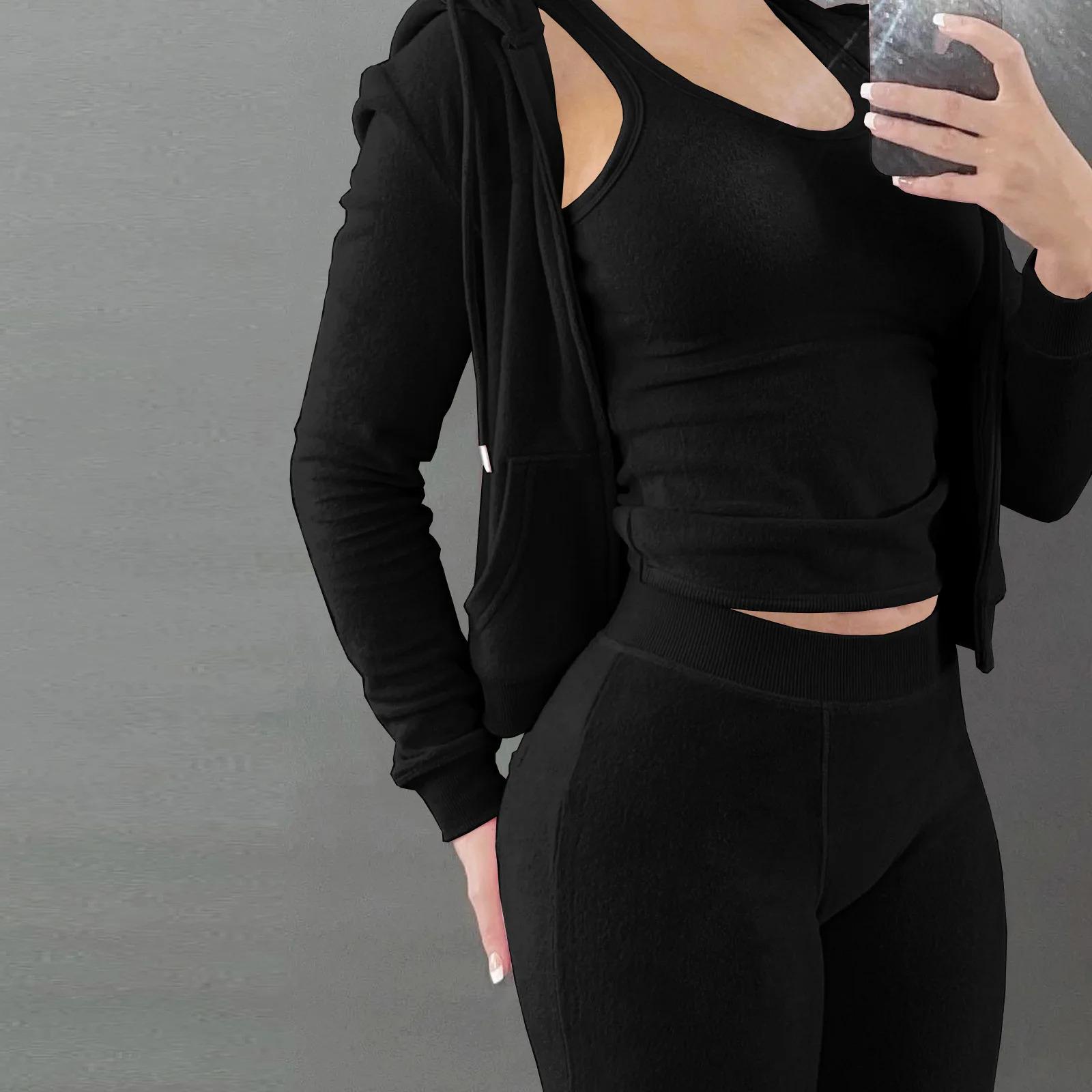 Women Thick Fleece 3 Piece Sweatpants & Vest & Hoodies Jackets Fall Winter Jogger Luxury Outfit Sweatsuit Tracksuits Set Athletic Style Activewear High Waist Sports233 Women Thick Fleece 3 Piece Sweatpants & Vest & Hoodies Jackets Fall Winter Jogger Luxury Outfit Sweatsuit Tracksuits Set Athletic Style Activewear High Waist Sports233