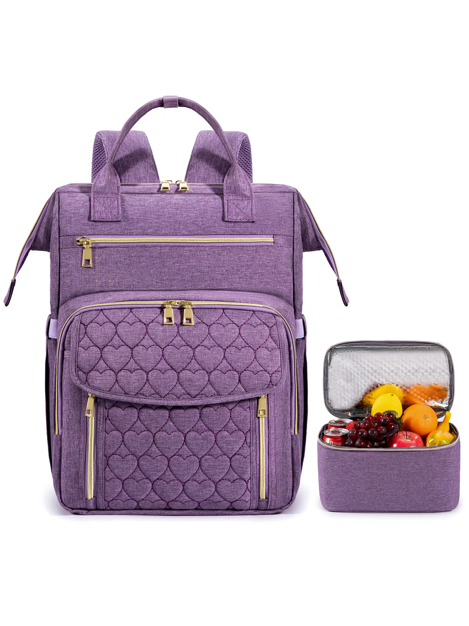 Two-In-One Detachable Insulated Lunch Bag Backpack, 15.6 Inch Shockproof Laptop Backpack, Large Capacity Commuter Business Travel Teacher Backpack