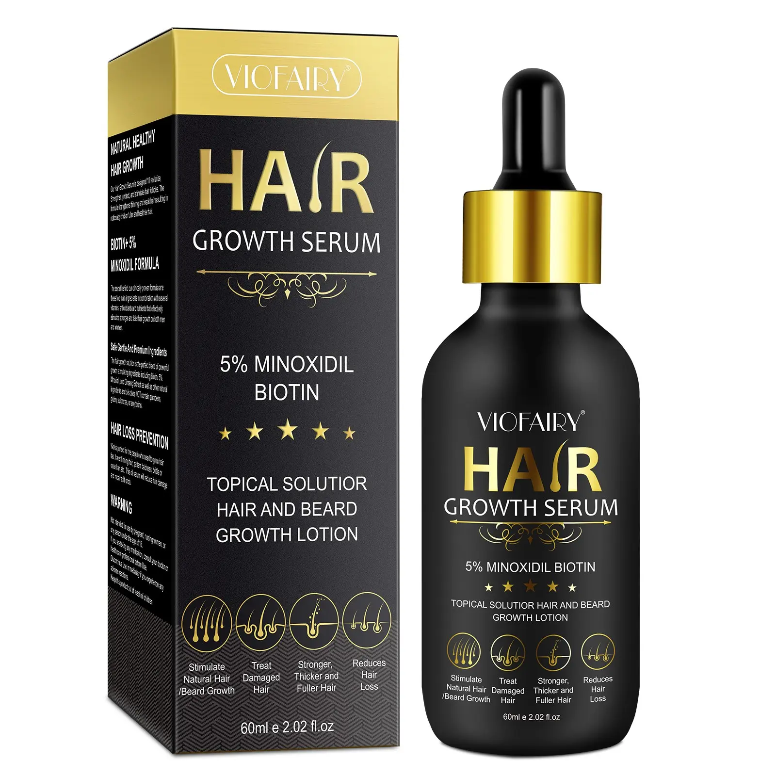 Viofairy Minoxidil Essence 60ML, Improves Scalp Environment, Reduces Oiliness, Strengthens Hair Roots, Liquid Form, 1 Unit