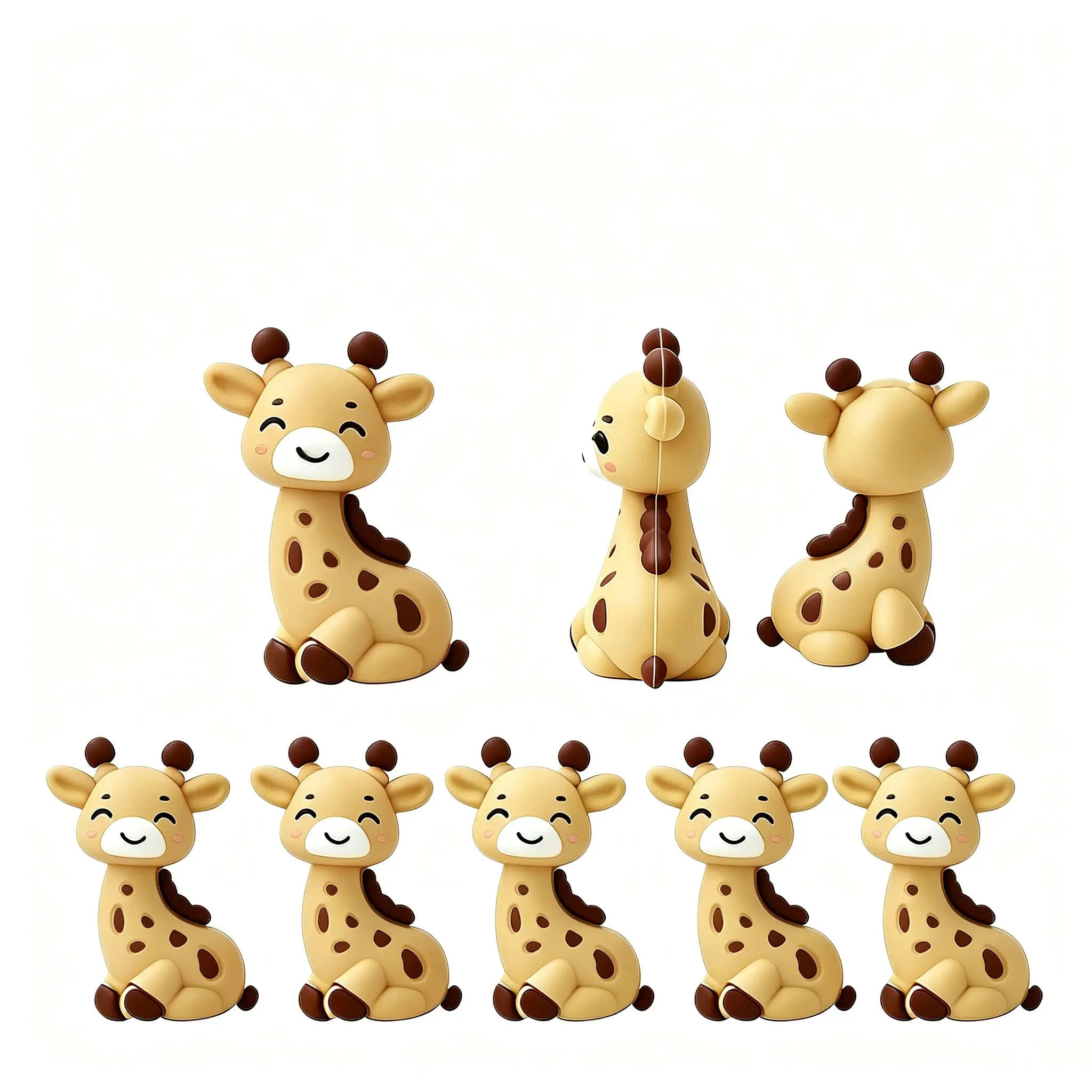 5-Pack 3D Silicone Beads (giraffe), Cute Animal Theme Focal Beads, Durable Flexible Material, Ideal for Bracelets, Jewelry Pendants, Beading Pens