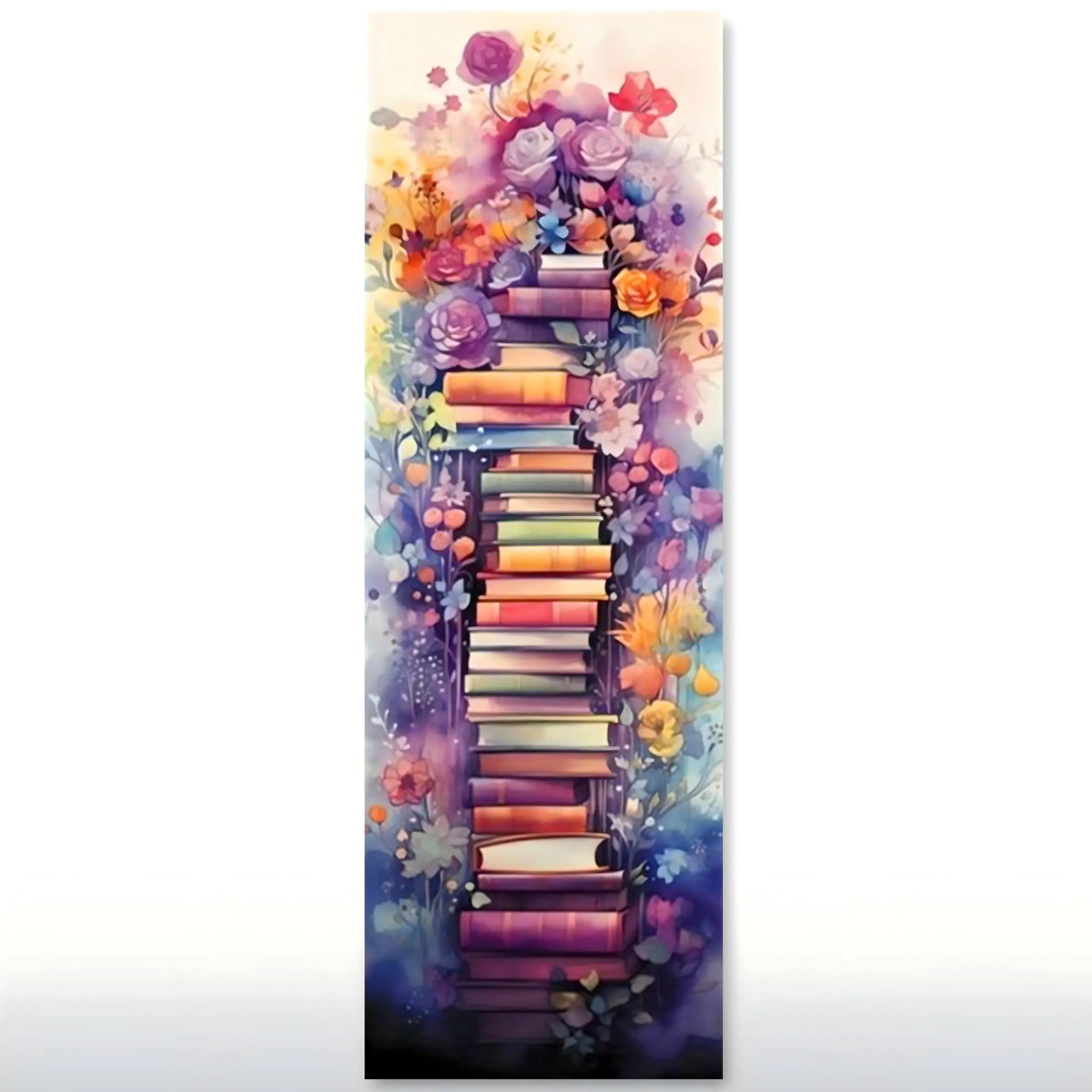 Flower & Book Pattern 5D DIY Diamond Painting Kit without Frame, Colorful Diamond Art, DIY Wall Art Decor