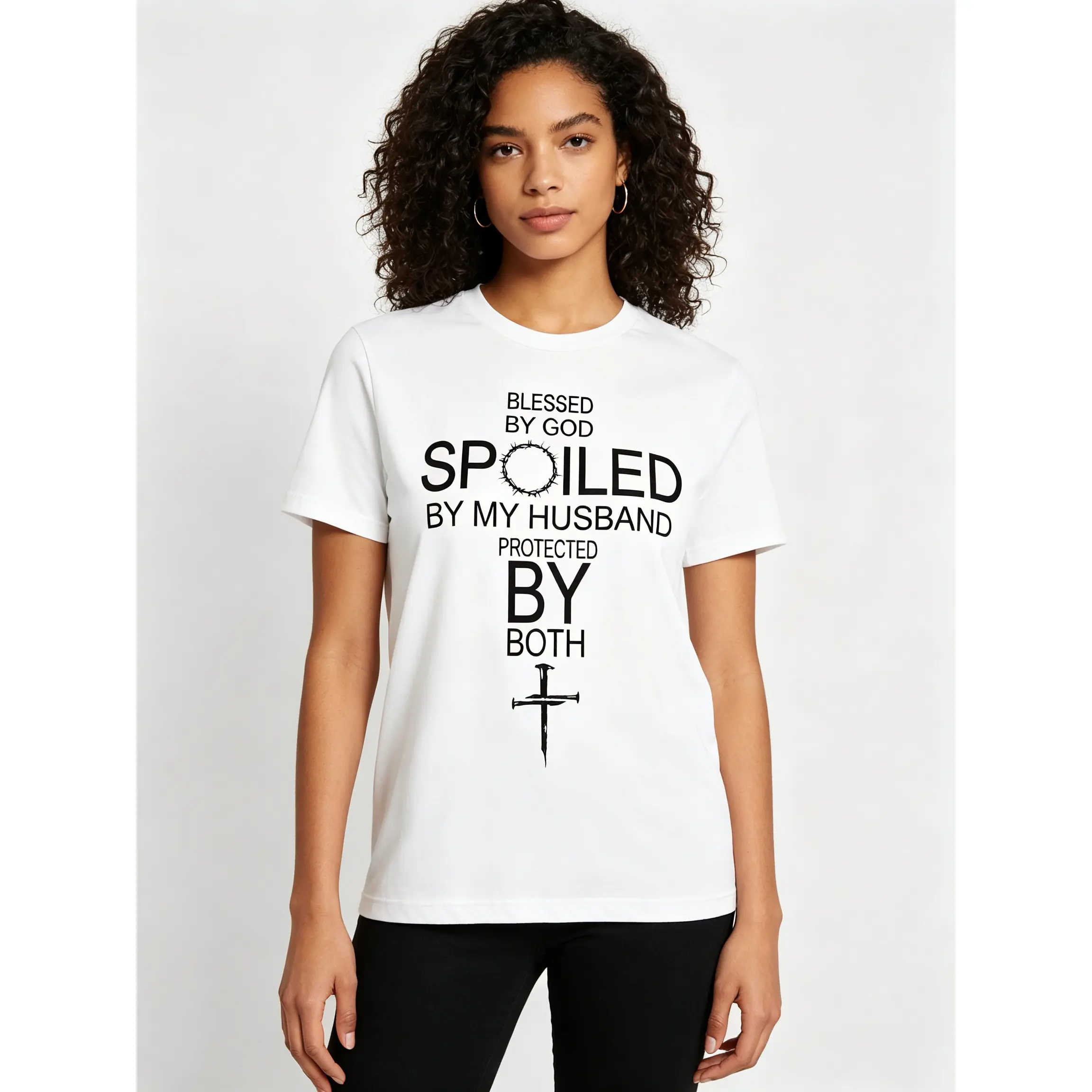 Blessed By God Graphic Tee Vintage Christian Shirt Faith Based Women T Shirt Inspirational Religious Apparel Wife Gift Casual Streetwear Top