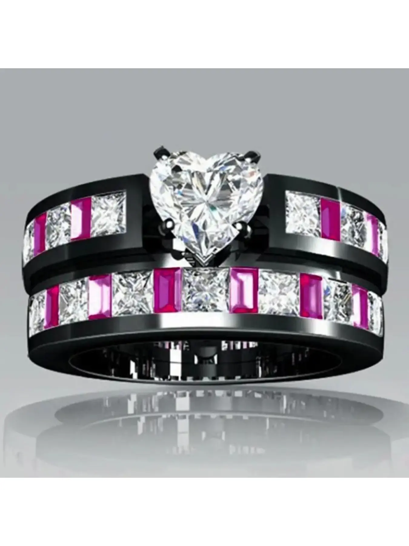 Fashion Classic Personalized Inlaid Love Cube Zirconia Women's Ring