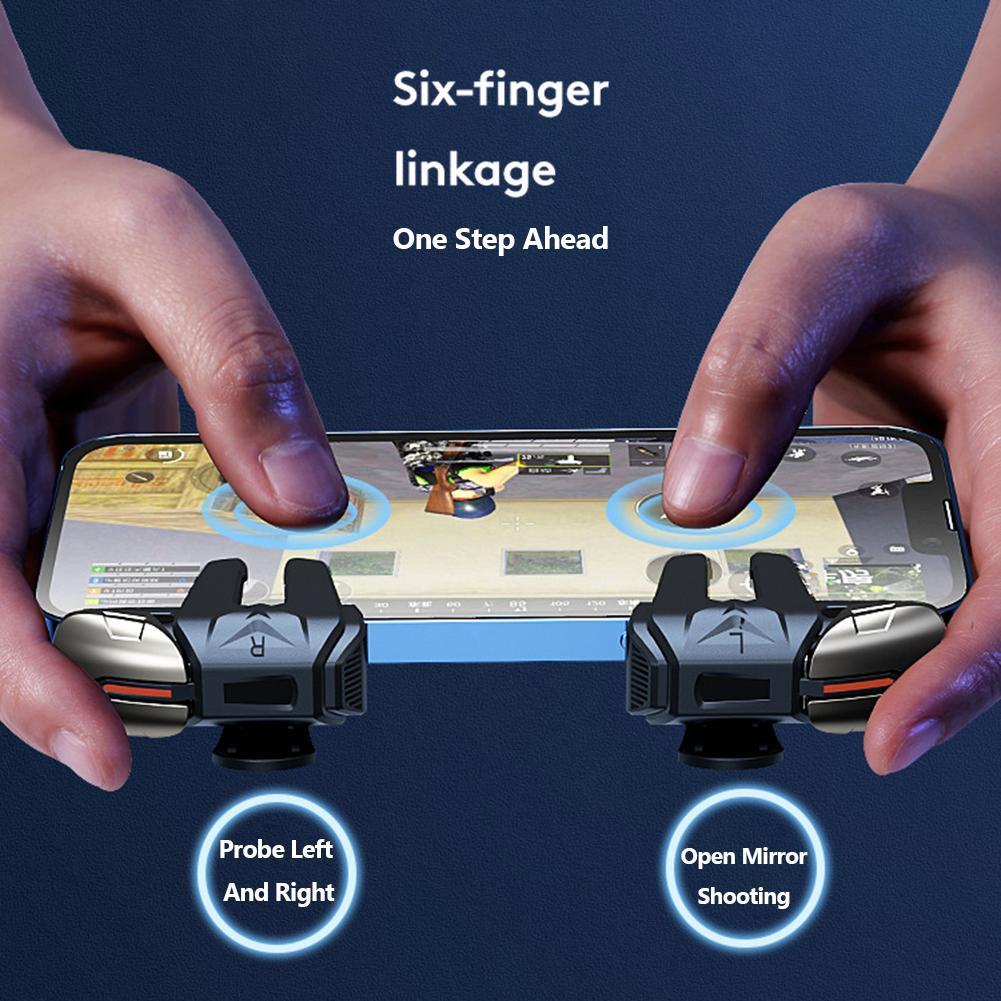 Mobile Phone Game Trigger Gamepad Joystick 6-Finger Aim Shooting L1 R1 Key Button Game Fingertips PUBG Game Controller