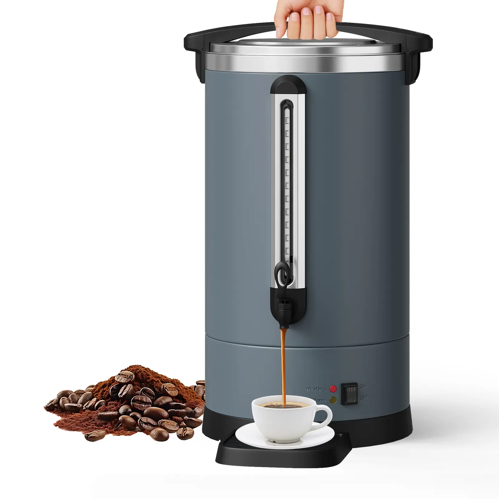 100/120/80 Cup Commercial Coffee Urn Stainless Steel Double Wall Insulation Beverage Dispenser
