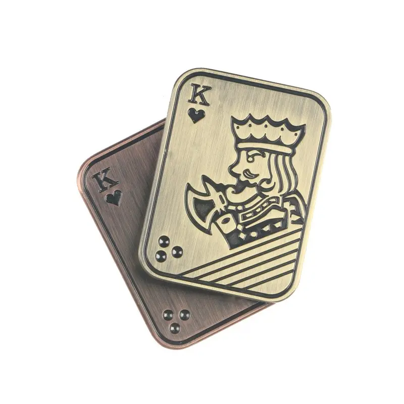 AK Poker Fidget Clicker Hand Push Spinner Novelty Pocket Toy Daily Finger Stress Relief Tool Gadget