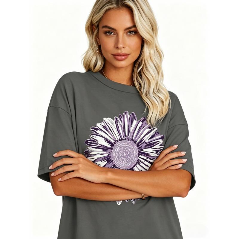 100% Cotton,Womens Oversized Short Sleeve,Crew Neck Short Sleeve T-Shirt Tops ,Printed T-shirt Solid Basic Tee,Oversized T-Shirts,Unisex,Basic,versatile