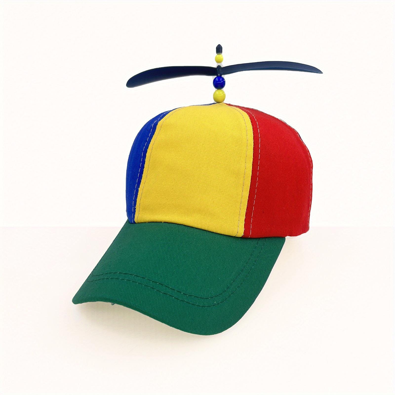 /European and-Border Creative Detachable Propeller Baseball Cap, Parent-Youngsters Sun Protection Bamboo Dragonfly Peaked Cap