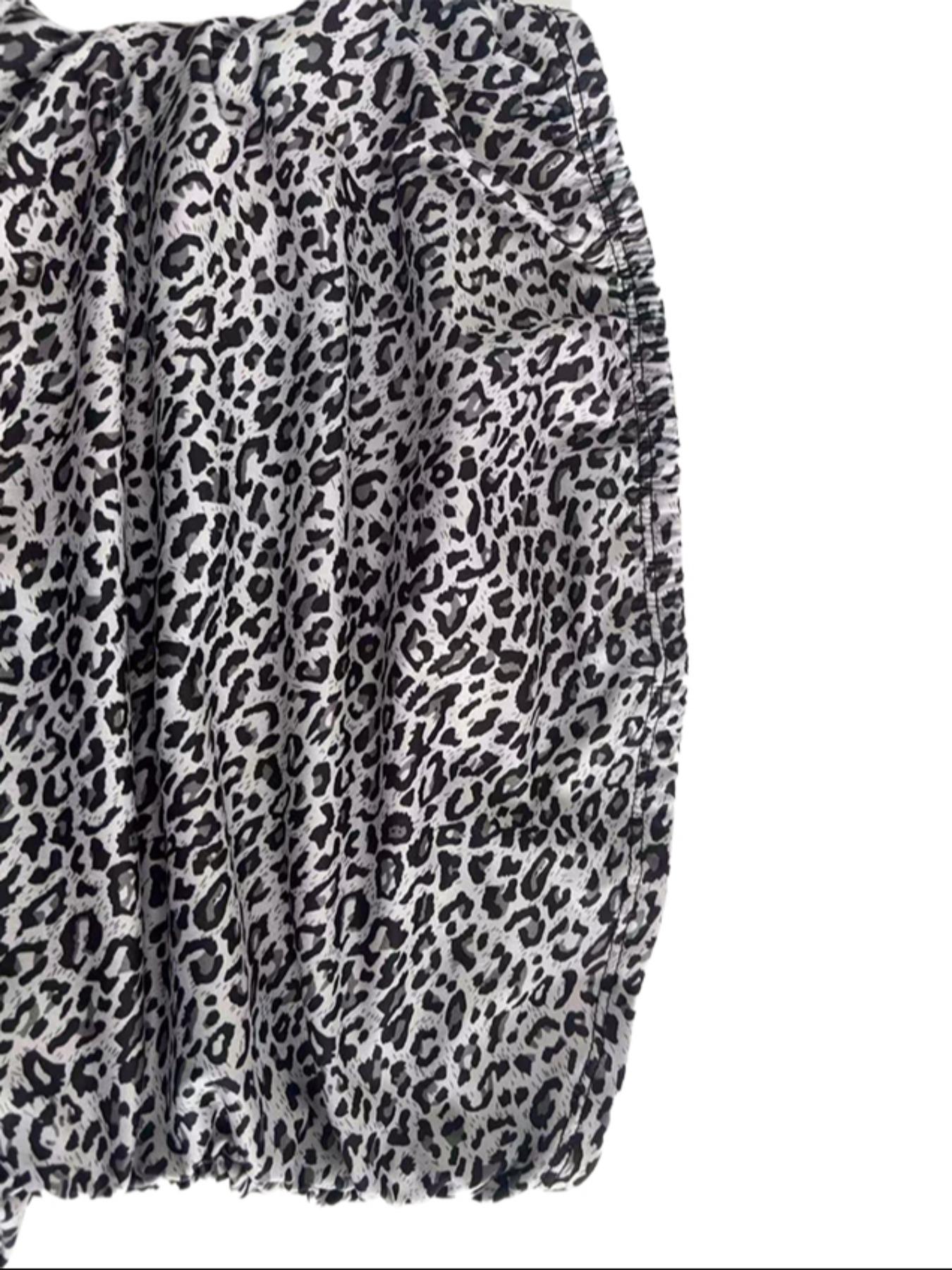 Women's Leopard Print Strapless Fitted Short Romper, Sleeveless Summer Vacation Casual Wear, Womenswear