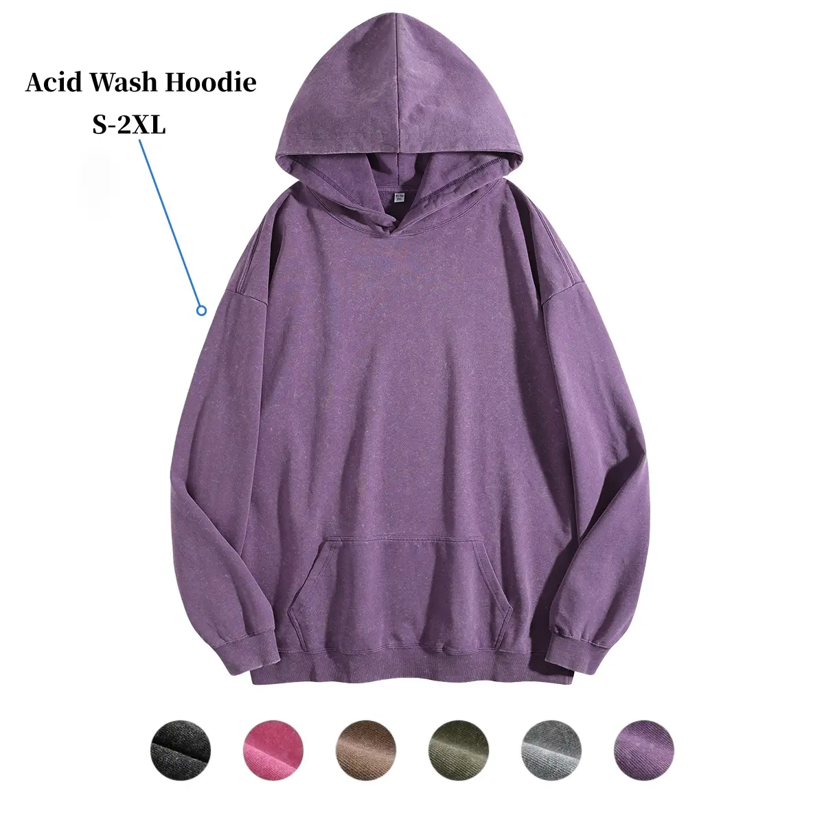 Oversized Hoodies Pullover Women Fall Acid Wash Plain Preppy Hoodie Streetwear Cotton Vintage Hooded Sweatshirt Cute Pullover Fall Winter Long Sleeve Shirts Outfits Hoodies