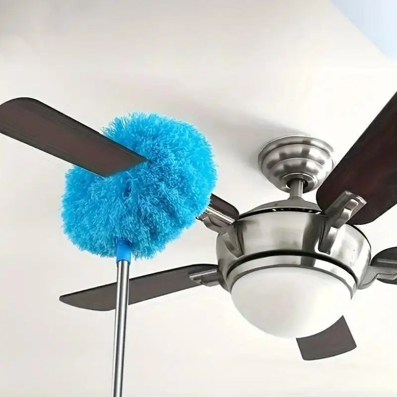 Extendable Adjustable Microfiber Ceiling Fan Duster - Single Dusters for Cleaning, Long Handle Dustremoval Tool, Reusable Lightweight Heads for Home Hard-to-Reach Areas Household Daily Use