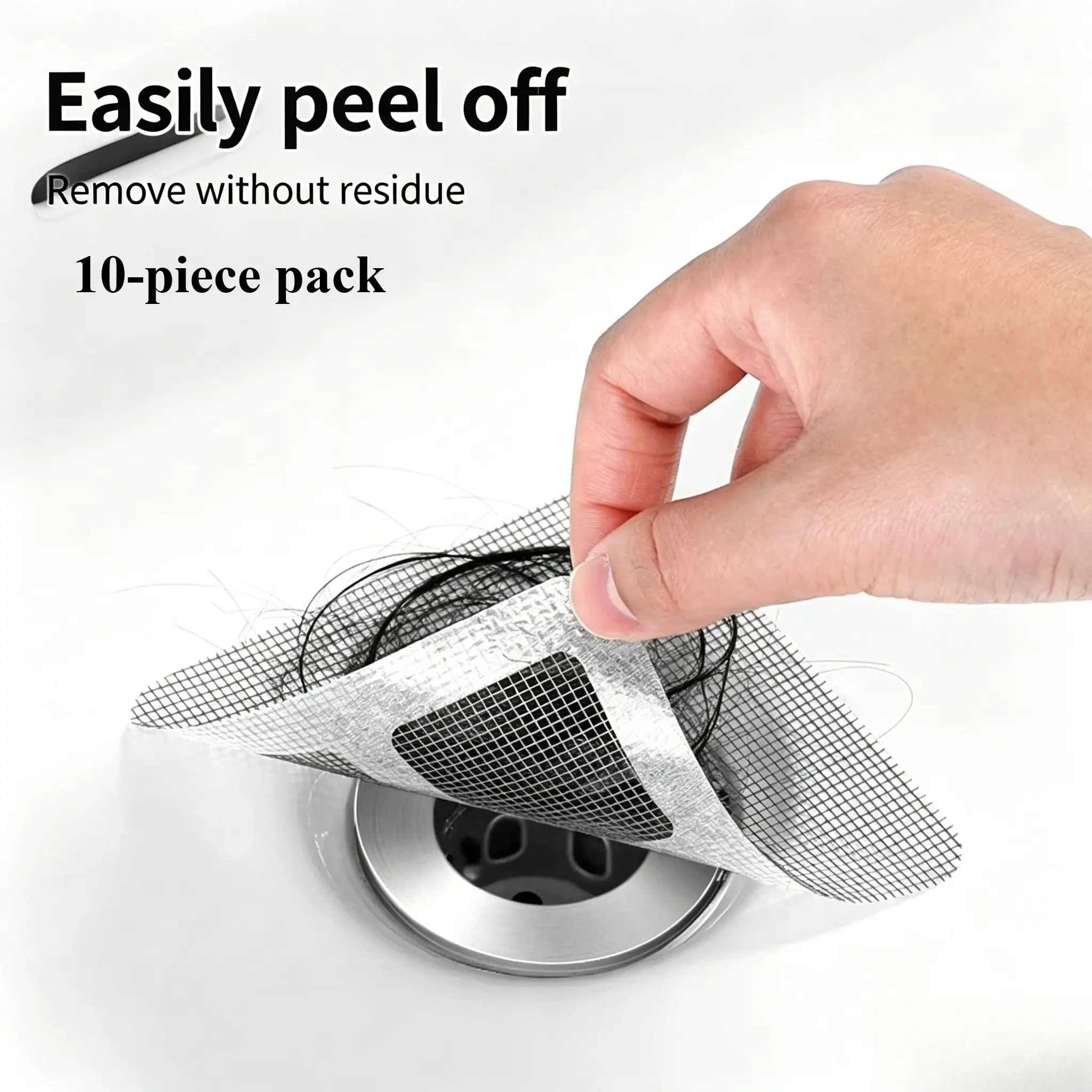 10-piece floor drain stickers, bathroom hair filter and hair-blocking mesh stickers, bathroom waterway filter mesh stickers