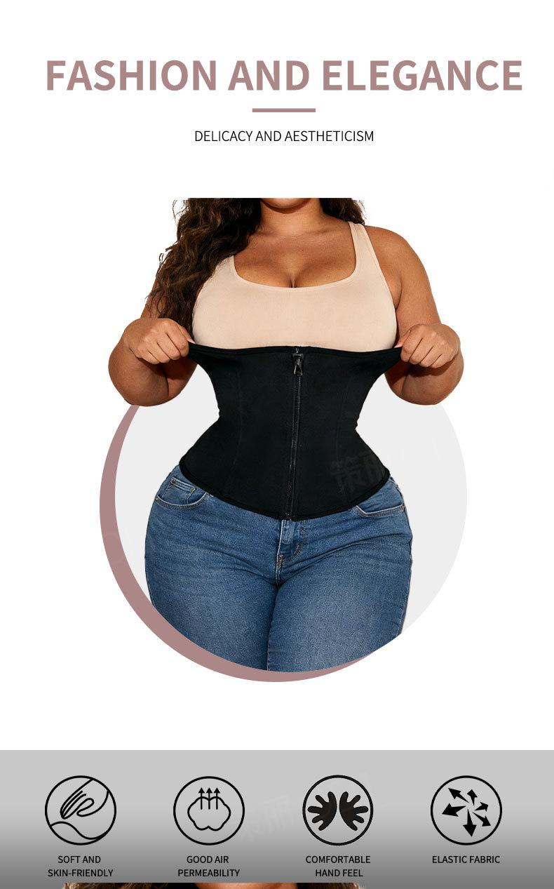 Waist Trainer Exercise Corset European and American Plus Size Waist Cincher Hourglass Waist Shaper Zipper Button Shapewear