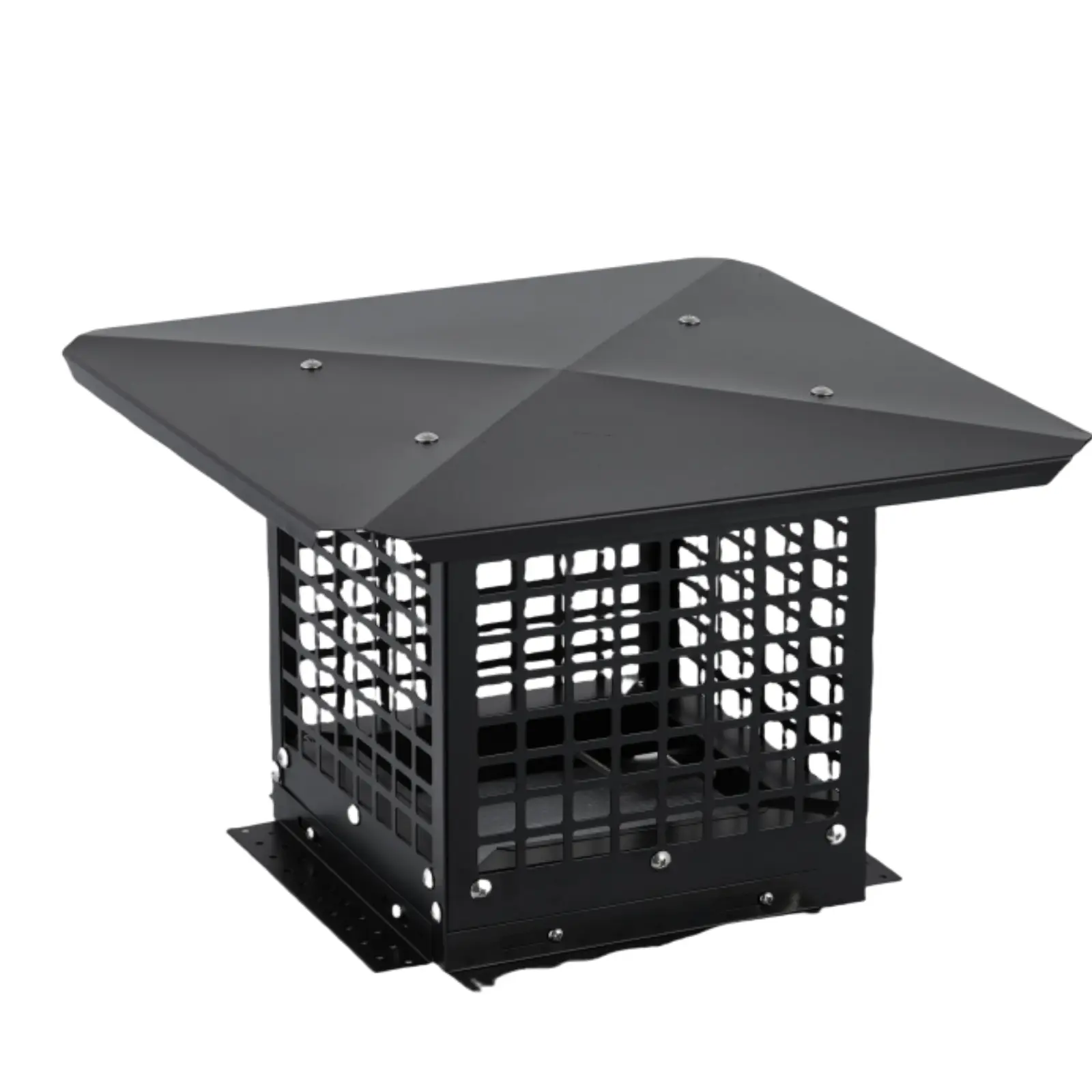 Square 9x9 Chimney Cap, 304 Stainless Steel Hood, Silver Flue Tile Topper, Masonry Roof Vent Protector, Outdoor Fireplace Stack Cover, Single Flue Replacement