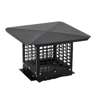 Square 9x9 Chimney Cap, 304 Stainless Steel Hood, Silver Flue Tile Topper, Masonry Roof Vent Protector, Outdoor Fireplace Stack Cover, Single Flue Replacement
