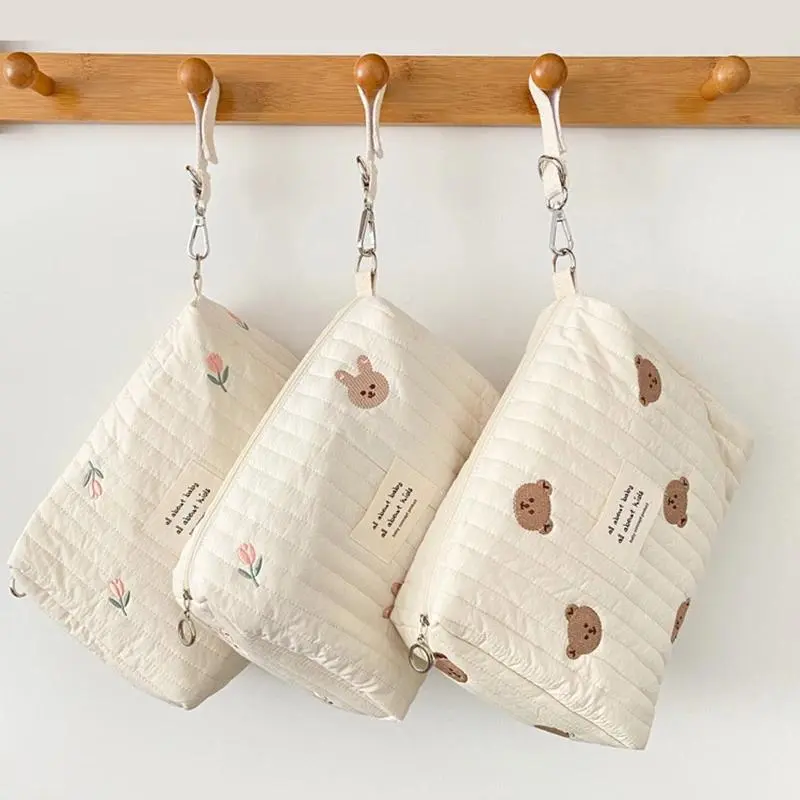 Mommy Bag Print Embroidery Mommy Bag Zipper Newborn Baby Diaper Bag Nappy Pouch Travel Stroller Storage Bags