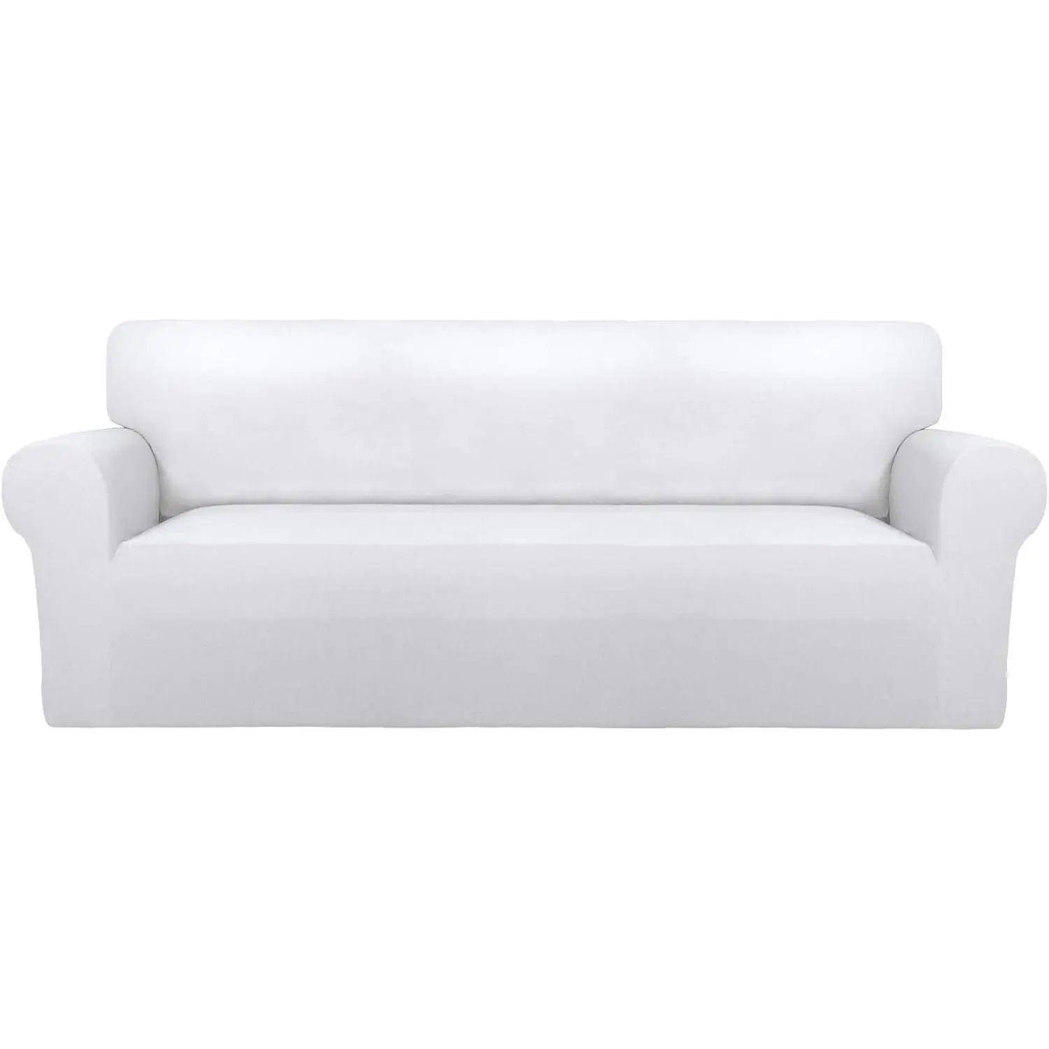 Super Stretch Sofa Slipcover – Spandex Non Slip Soft Couch Sofa Cover, Washable Furniture Protector with Non Skid Foam and Elastic Bottom for Kids, Pets （Sofa, White）