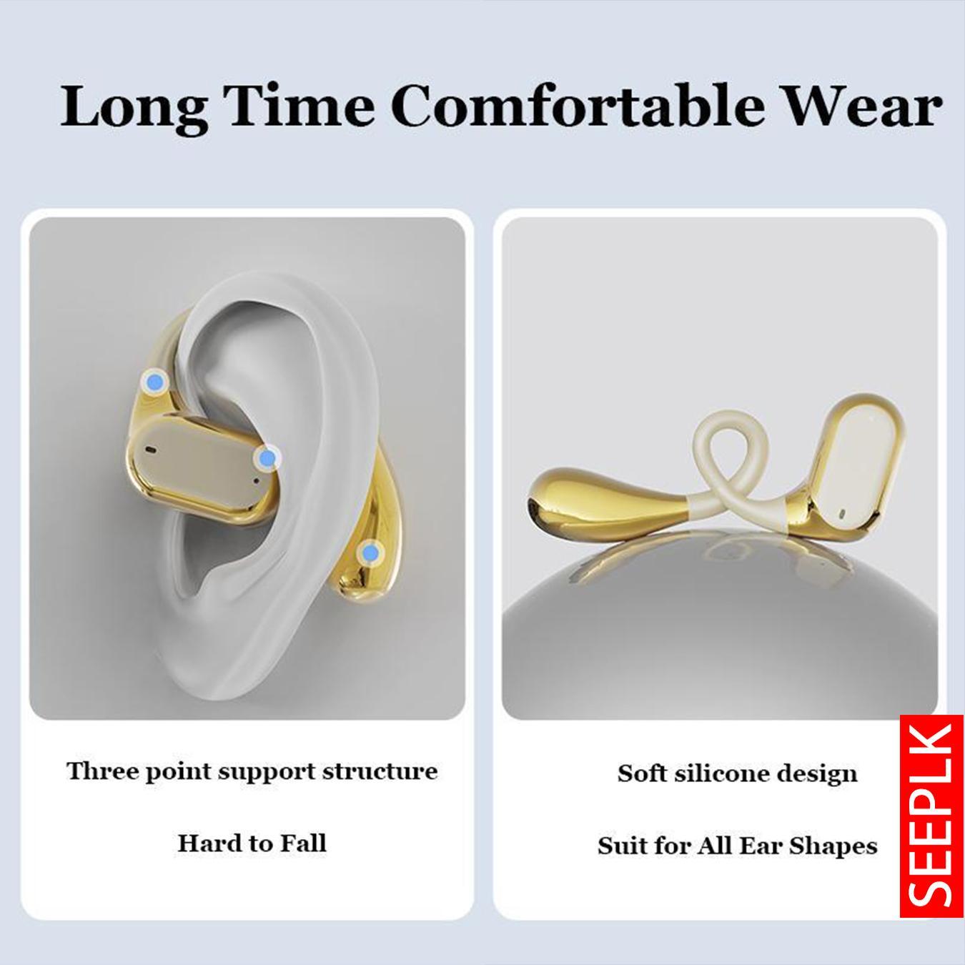 Wireless Ear Hanging Audio Earphone, Touch Volume Control Earphone, Noise Cancelling Headphone with Digital Display Charging Case
