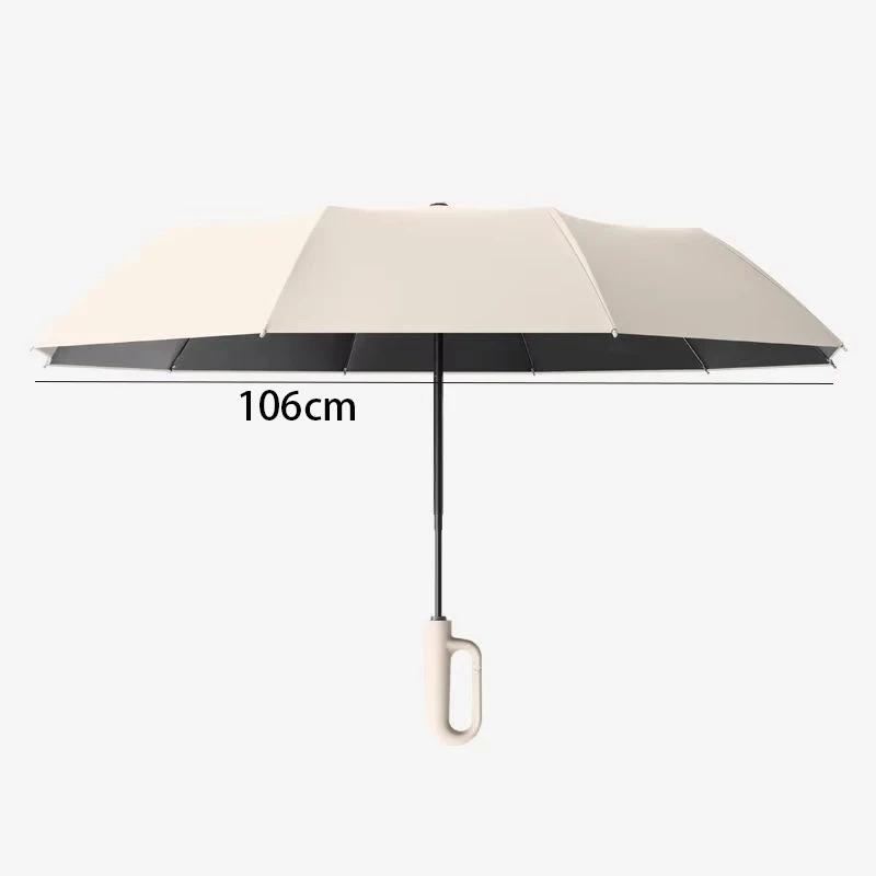 20Bones Windproof Fully Automatic Folding Umbrella with Loop Buckle UPF50+ Protable Compact Sun Rain Umbrellas for Women and Men