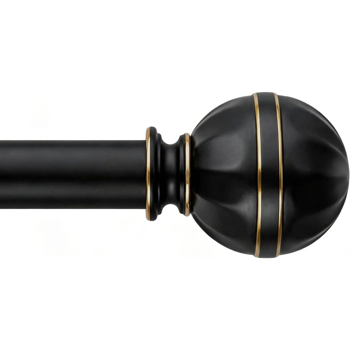 Black Curtain Rods 18"-45",1 Inch Adjustable Decorative Curtain Rod