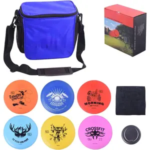 Disc Golf Starter Set,Disc Golf Set with 6 Discs, 1 Marker,1 Towel and Starter Disc Golf Bag Fairway Driver