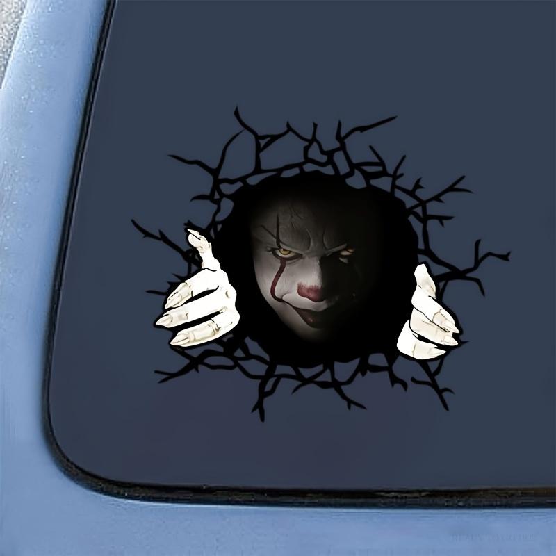 Spooky Halloween Clown Peek Car Stickers - Vinyl Material For A Creepy Halloween Vibe(FS)