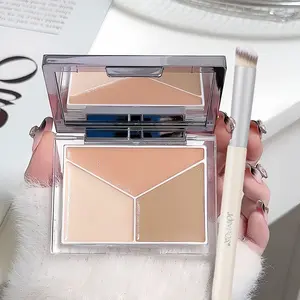 Tri-Color Full Coverage Concealer Palette, Cream Concealer Corrector for Blemishes, Redness, Tattoos, Natural Matte Finish, Blendable Multi-Task Face Makeup for All Skin Tones