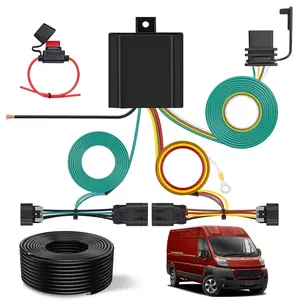 Nilight 4-Pin Trailer Wiring Harness Kit 56478 - Copper Wire Towing Equipment, Weatherproof Vehicle Standard 4-Way Connector, Plug-N-Play Custom Fit for 2014-2024 Ram ProMaster 1500/2500/3500 Tow Hitch