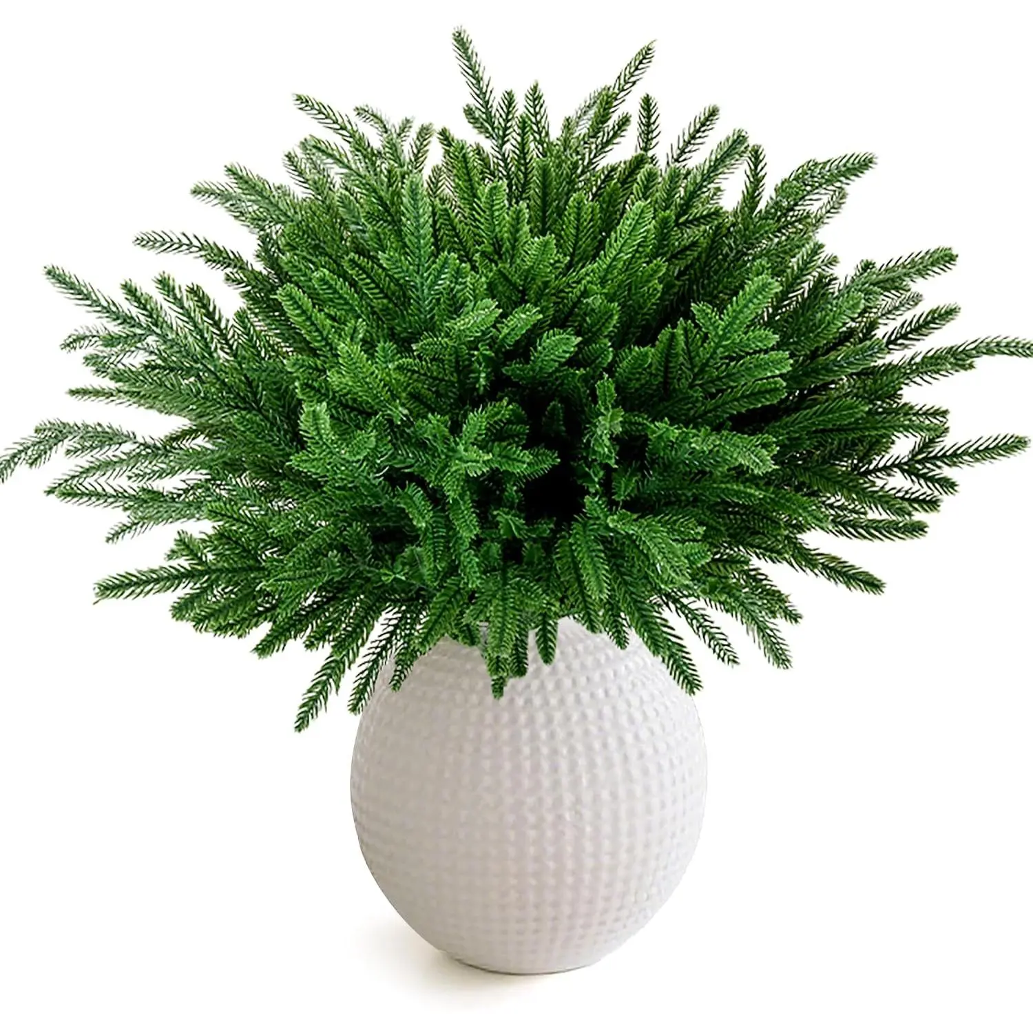 12 count Christmas Norfolk Pine Branches 18 Inch Artificial Norfolk Pine Stems Faux Stem Greenery Pine for DIY Crafts Garland Wreath Xmas and  Decor